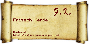 Fritsch Kende névjegykártya